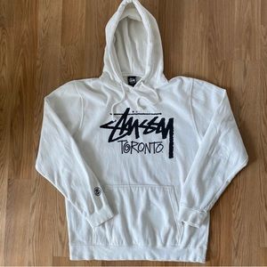 white stussy toronto hoodie